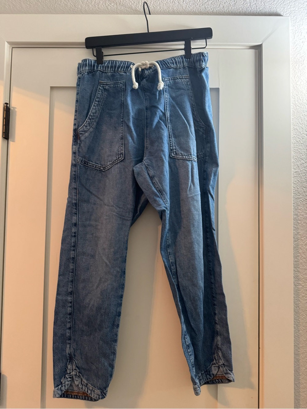 Pilcro Light Blue Relaxed Drawstring Denim Jeans